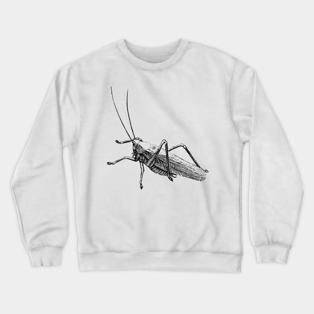 Dramabite Vintage grasshopper illustration Crewneck Sweatshirt by dramabite